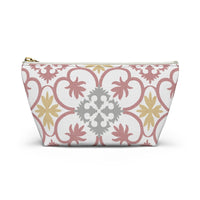 Portugal Tile Accessory Pouch w T-bottom in Pink